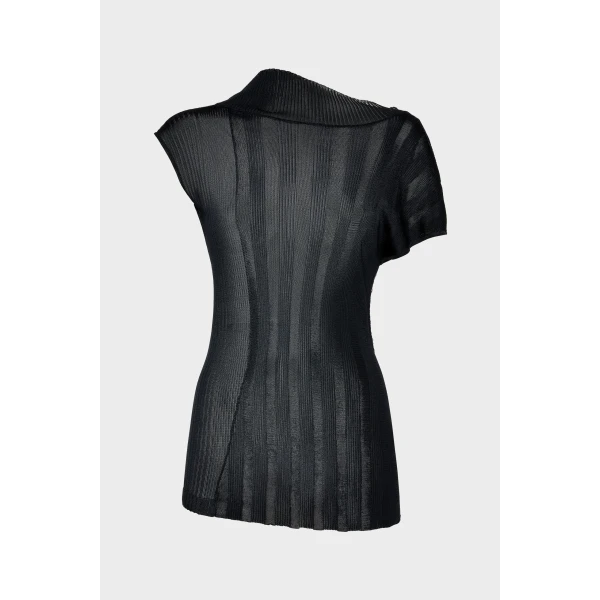 Maison Margiela Fitted Knit Top in Navy Blue | Sweaters | Luxury Shoes 