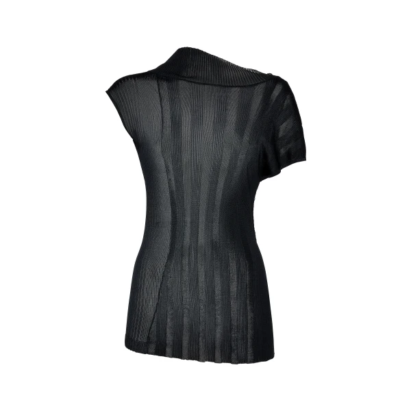 Maison Margiela Fitted Knit Top in Navy Blue | Luxury Shoes 