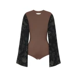 Maison Margiela Floral Sleeve Top in Brown | Luxury Shoes 