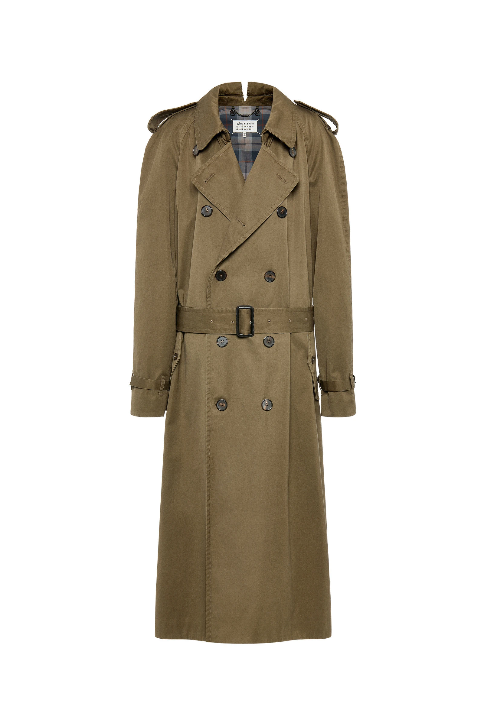Maison Margiela Folded Collar Cotton Trench Coat in Military Green Maison Margiela Folded Collar Cotton Trench Coat in Military Green | Luxury Shoes