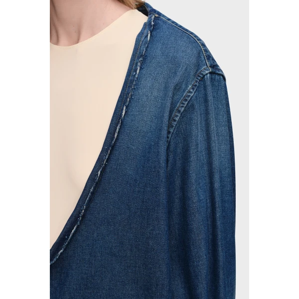 Maison Margiela Folded Collar Denim Shirt in Blue | Shirts | Luxury Shoes 