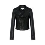 Maison Margiela Folded Collar Leather Jacket in Black | Luxury Shoes 