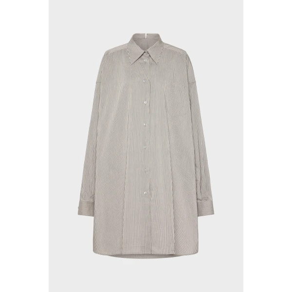 Maison Margiela Folded Collar Shirt in Light Grey | Shirts | Luxury Shoes 