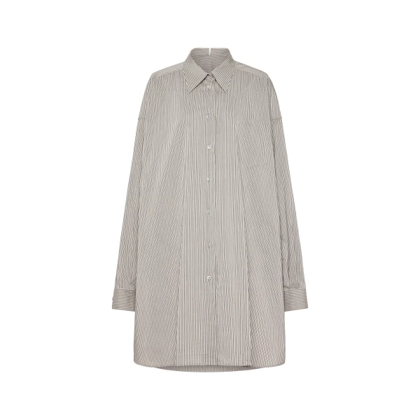 Maison Margiela Folded Collar Shirt in Light Grey | Luxury Shoes 