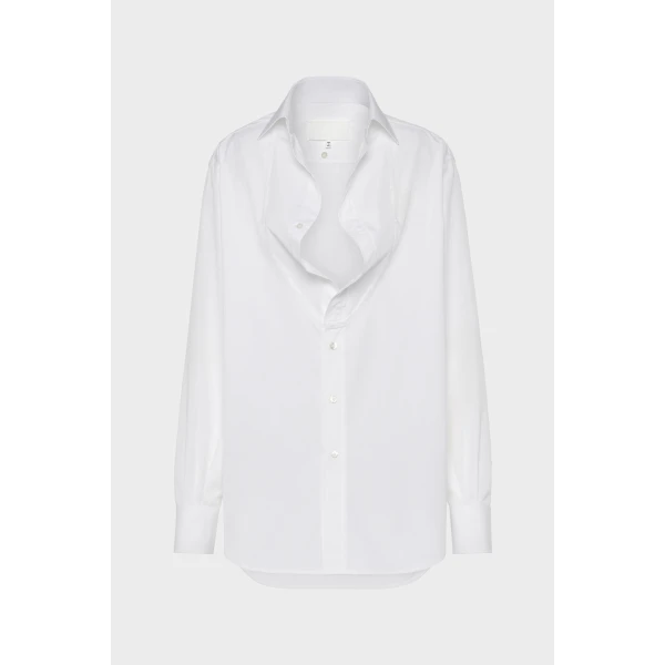 Maison Margiela Folded Collar Shirt in White | Shirts | Luxury Shoes 