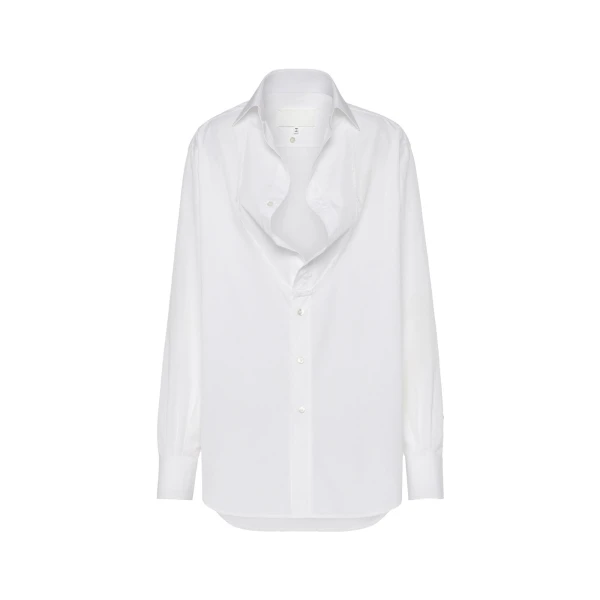 Maison Margiela Folded Collar Shirt in White | Luxury Shoes 