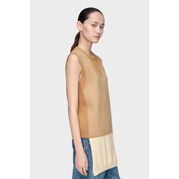Maison Margiela Fused Knit Vest in Beige | Sweaters | Luxury Shoes 