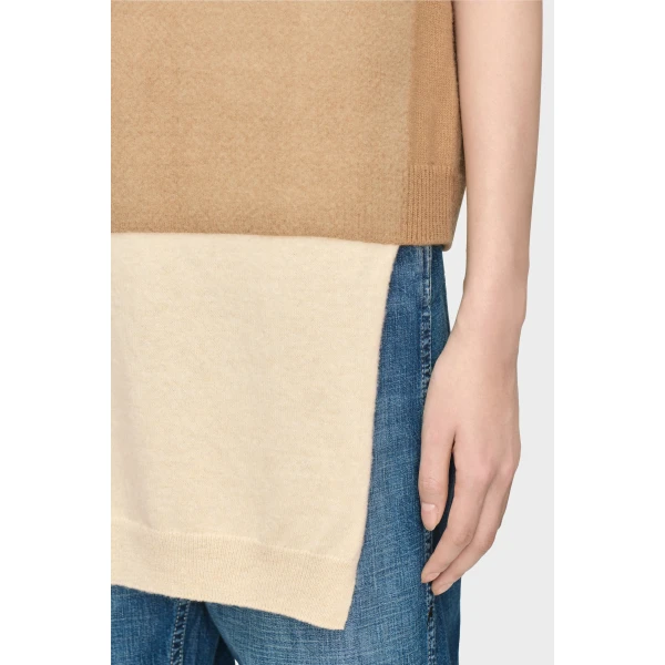 Maison Margiela Fused Knit Vest in Beige | Sweaters | Luxury Shoes 