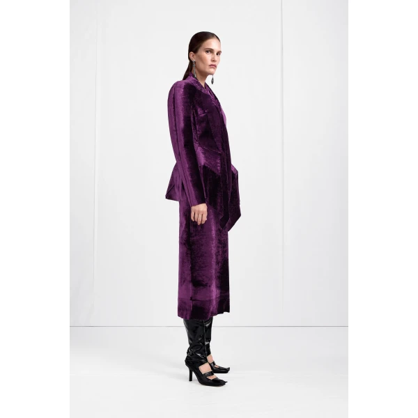 Maison Margiela Fusion Velvet Structured Blazer in Purple | Blazers | Luxury Shoes 