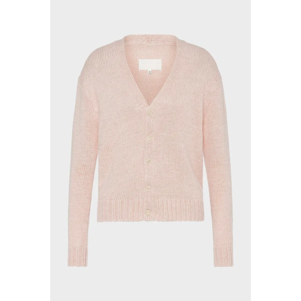 Maison Margiela Gardening Hemp Knit Cardigan in Pale Pink | Cardigan | Luxury Shoes 