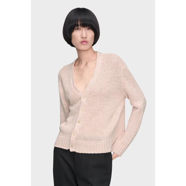 Maison Margiela Gardening Hemp Knit Cardigan in Pale Pink | Cardigan | Luxury Shoes 