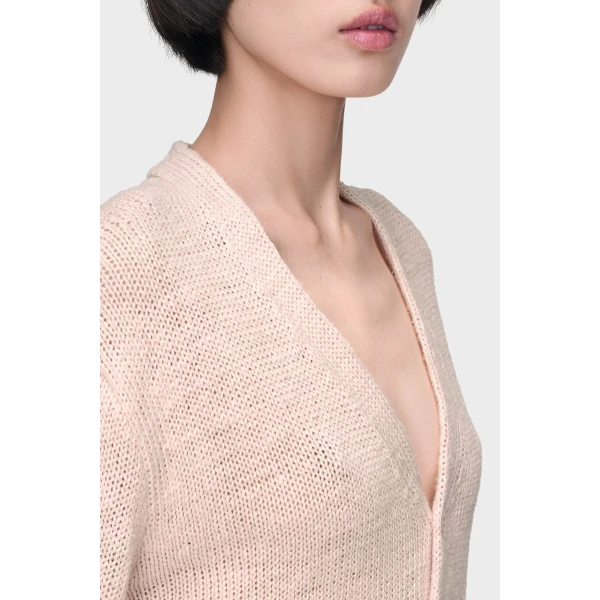 Maison Margiela Gardening Hemp Knit Cardigan in Pale Pink | Cardigan | Luxury Shoes 