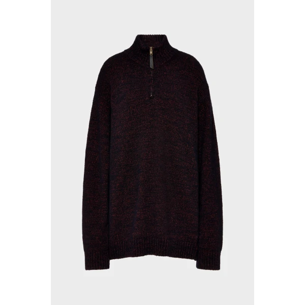 Maison Margiela Half-Zip Knit Sweater in Bordeaux | Sweaters | Luxury Shoes 