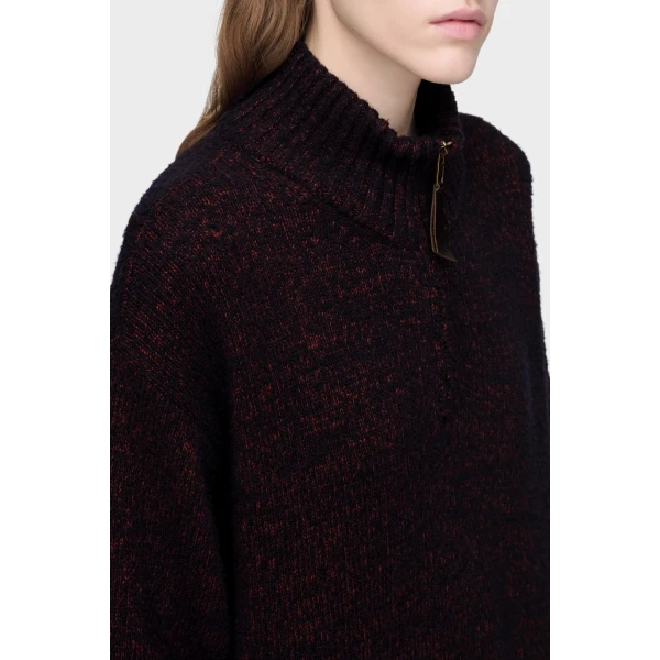 Maison Margiela Half-Zip Knit Sweater in Bordeaux | Sweaters | Luxury Shoes 