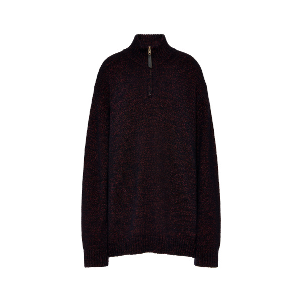 Maison Margiela Half-Zip Knit Sweater in Bordeaux | Luxury Shoes 