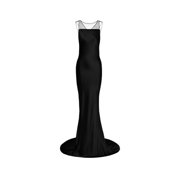 Maison Margiela Hammered Satin Gown in Black | Luxury Shoes 