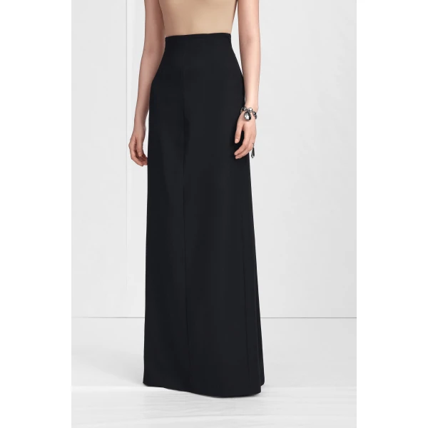 Maison Margiela High-Waist Virgin Wool Column Skirt in Black | Maxi Skirts | Luxury Shoes 