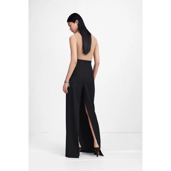 Maison Margiela High-Waist Virgin Wool Column Skirt in Black | Maxi Skirts | Luxury Shoes 