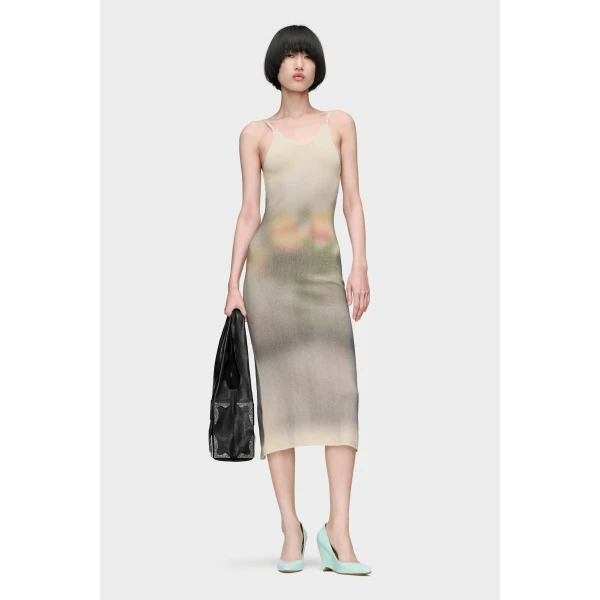 Maison Margiela Knit Maxi Dress in Ecru | Maxi Dresses | Luxury Shoes 