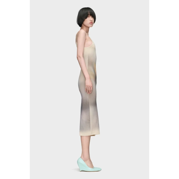 Maison Margiela Knit Maxi Dress in Ecru | Maxi Dresses | Luxury Shoes 