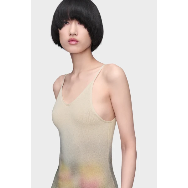 Maison Margiela Knit Maxi Dress in Ecru | Maxi Dresses | Luxury Shoes 
