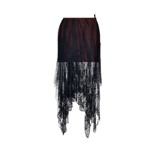 Maison Margiela Lace Midi Skirt in Black | Luxury Shoes 