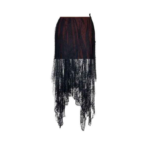 Maison Margiela Lace Midi Skirt in Black | Luxury Shoes 