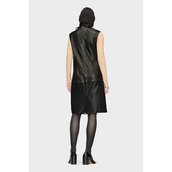 Maison Margiela Leather Midi Dress in Black | Midi Dresses | Luxury Shoes 