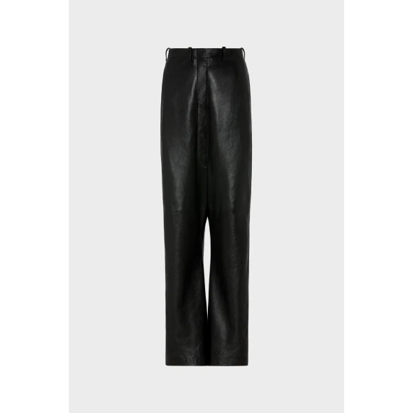 Maison Margiela Leather Trousers in Black | Wide leg pants | Luxury Shoes 