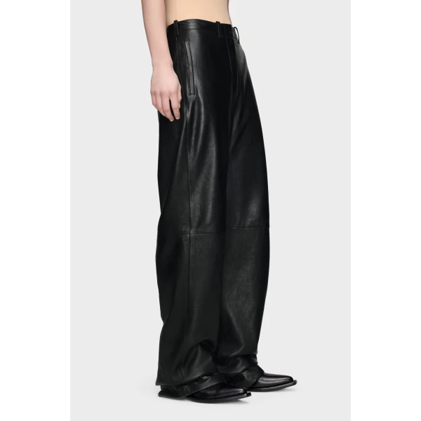 Maison Margiela Leather Trousers in Black | Wide leg pants | Luxury Shoes 