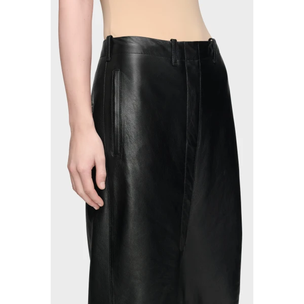 Maison Margiela Leather Trousers in Black | Wide leg pants | Luxury Shoes 