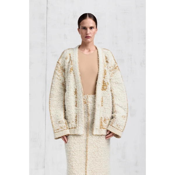 Maison Margiela Lived-In Knit Cardigan in White | Cardigan | Luxury Shoes 