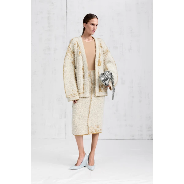 Maison Margiela Lived-In Knit Cardigan in White | Cardigan | Luxury Shoes 
