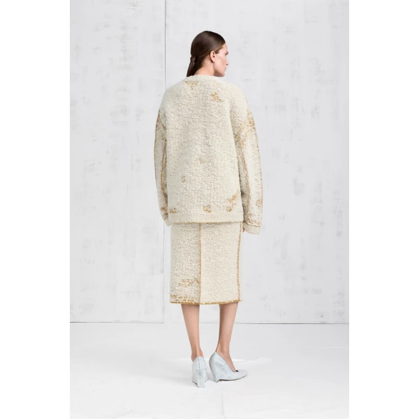 Maison Margiela Lived-In Knit Cardigan in White | Cardigan | Luxury Shoes 