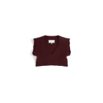 Maison Margiela Lived-In Raw-Edge Knit Vest in Bordeaux | Luxury Shoes 