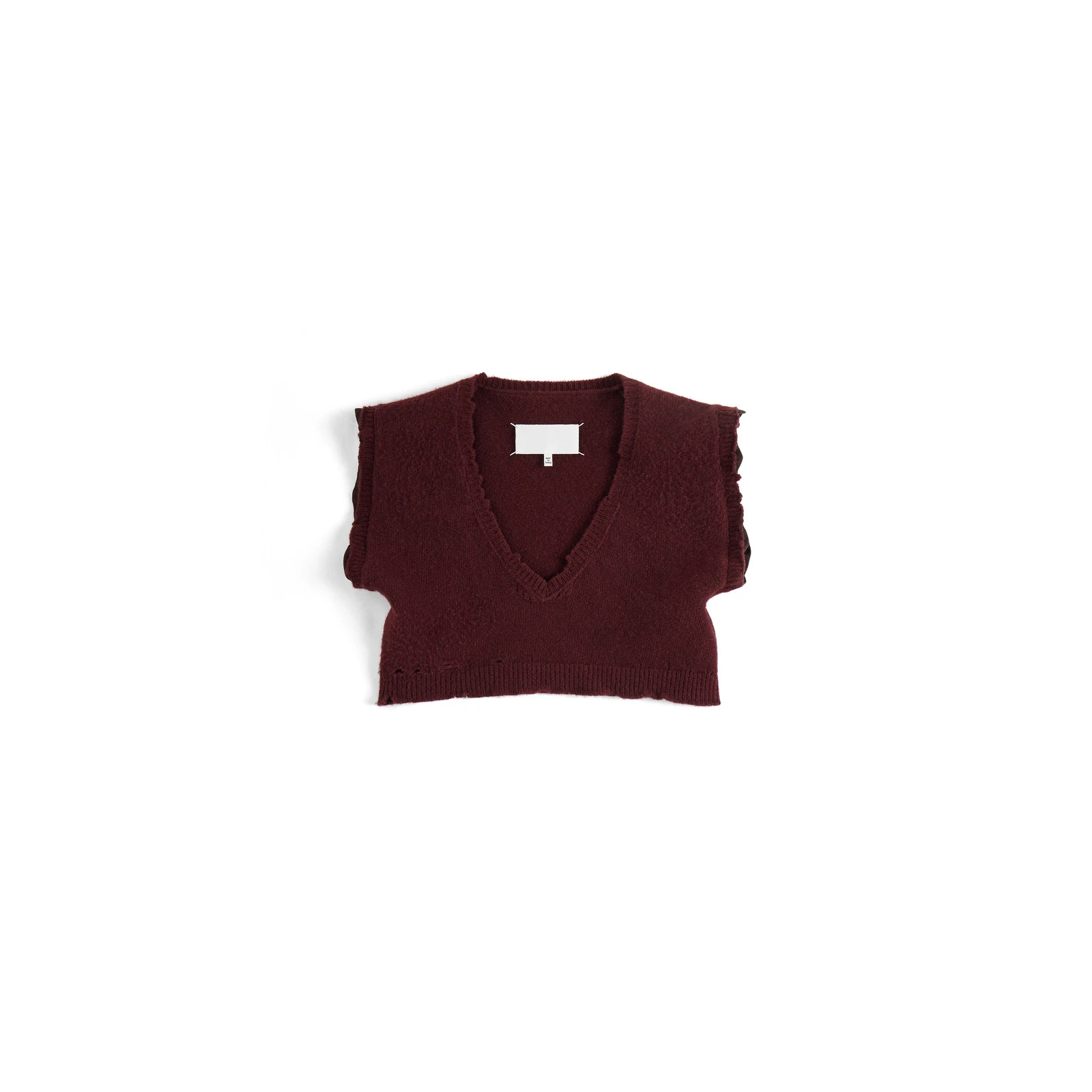 Maison Margiela Lived-In Raw-Edge Knit Vest in Bordeaux Maison Margiela Lived-In Raw-Edge Knit Vest in Bordeaux | Luxury Shoes