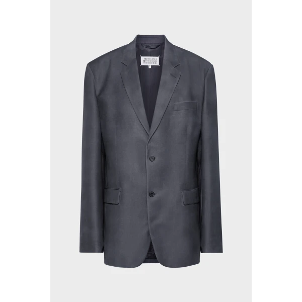 Maison Margiela Mohair Wool Suit Jacket in Dark Avion | Blazers | Luxury Shoes 