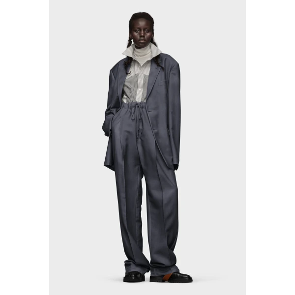 Maison Margiela Mohair Wool Suit Jacket in Dark Avion | Blazers | Luxury Shoes 