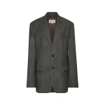 Maison Margiela Mohair Wool Suit Jacket in Dark Taupe | Luxury Shoes 
