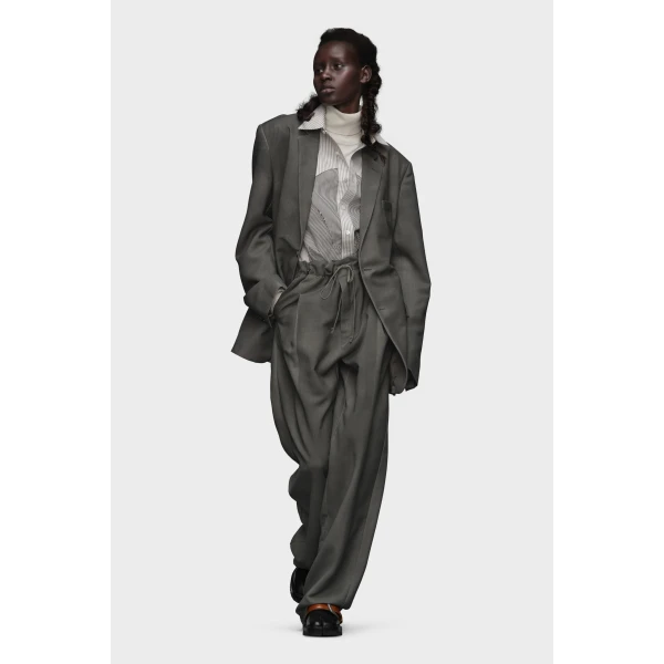 Maison Margiela Mohair Wool Suit Jacket in Dark Taupe | Blazers | Luxury Shoes 