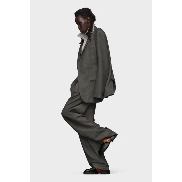 Maison Margiela Mohair Wool Suit Jacket in Dark Taupe | Blazers | Luxury Shoes 
