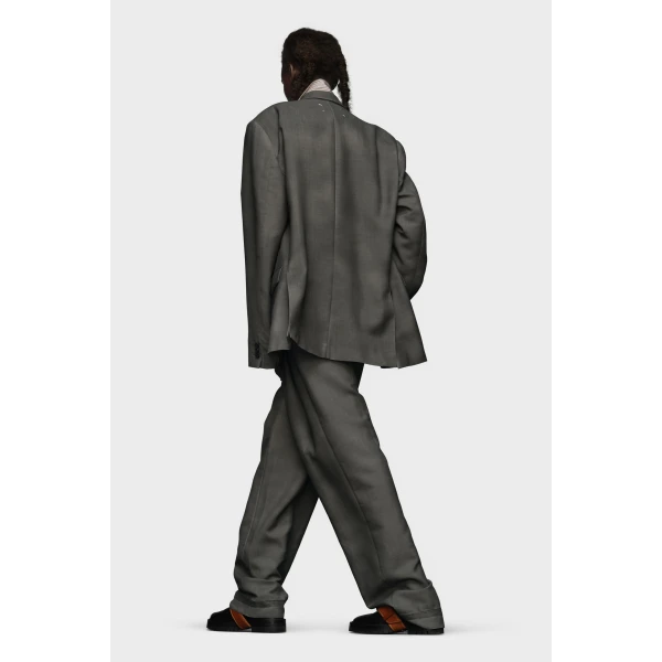 Maison Margiela Mohair Wool Suit Jacket in Dark Taupe | Blazers | Luxury Shoes 