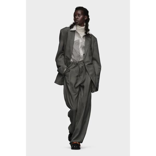 Maison Margiela Mohair Wool Suit Jacket in Dark Taupe | Blazers | Luxury Shoes 