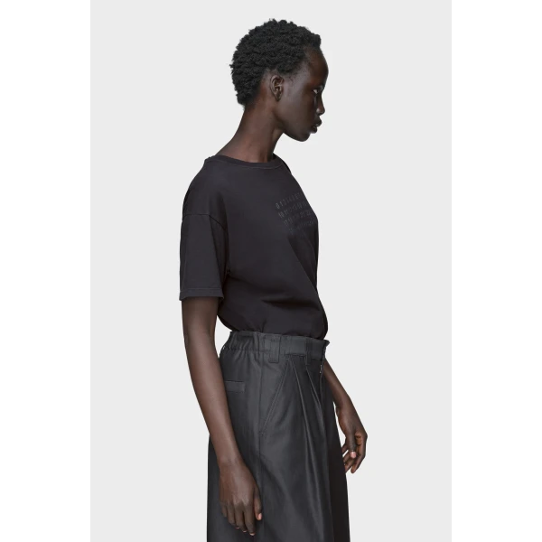 Maison Margiela Numeric Cotton Jersey T-Shirt in Black | T-shirts | Luxury Shoes 