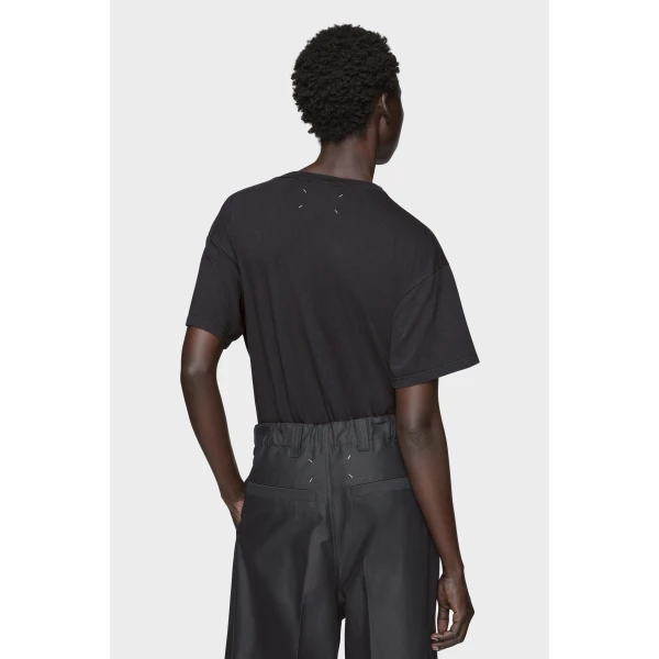 Maison Margiela Numeric Cotton Jersey T-Shirt in Black | T-shirts | Luxury Shoes 