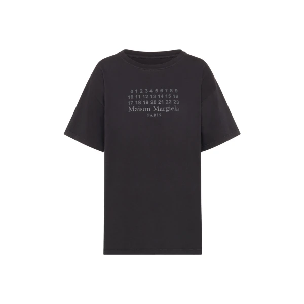 Maison Margiela Numeric Cotton Jersey T-Shirt in Black | Luxury Shoes 