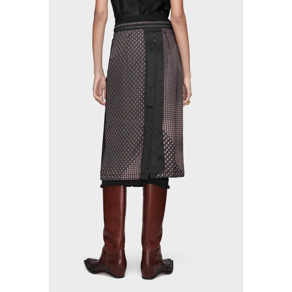 Maison Margiela Paisley Print Midi Skirt in Black | Midi Skirts | Luxury Shoes 