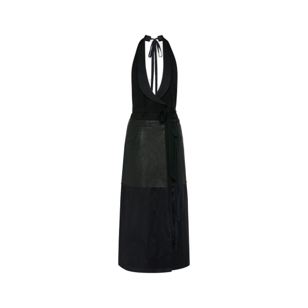 Maison Margiela Patchwork Halterneck Dress in Black | Luxury Shoes 