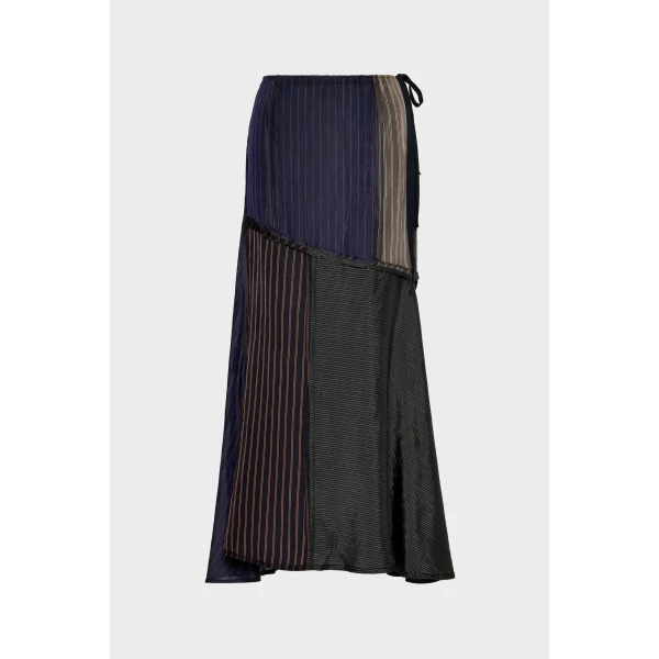 Maison Margiela Patchwork Long Skirt in Mist | Maxi Skirts | Luxury Shoes 
