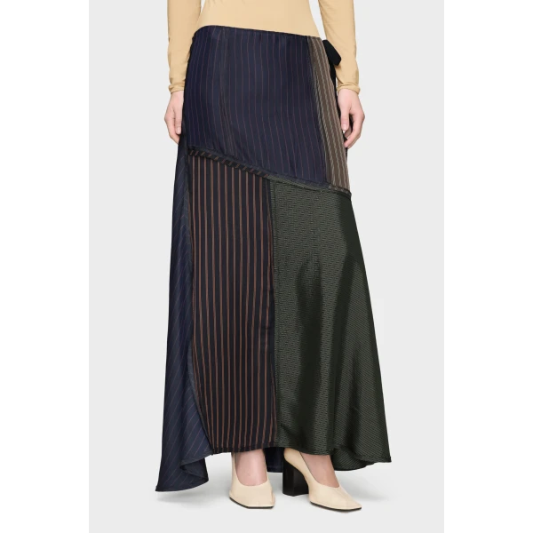 Maison Margiela Patchwork Long Skirt in Mist | Maxi Skirts | Luxury Shoes 